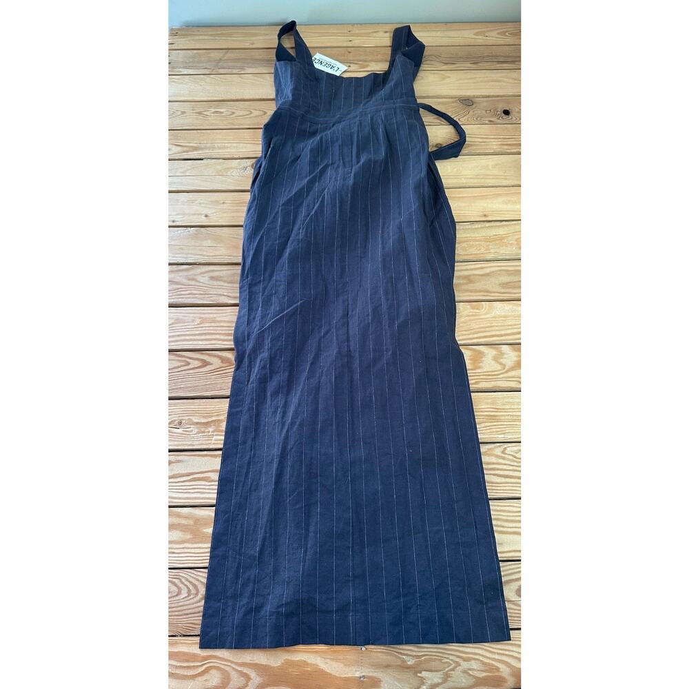 L’agence NWT Women’s Stripe Sleeveless Wrap Dress Size XS Navy BT - Picture 2 of 5